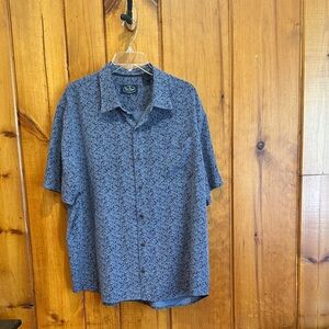 Nat Nast Men’s 100% Silk Blue Floral Shirt Size XL